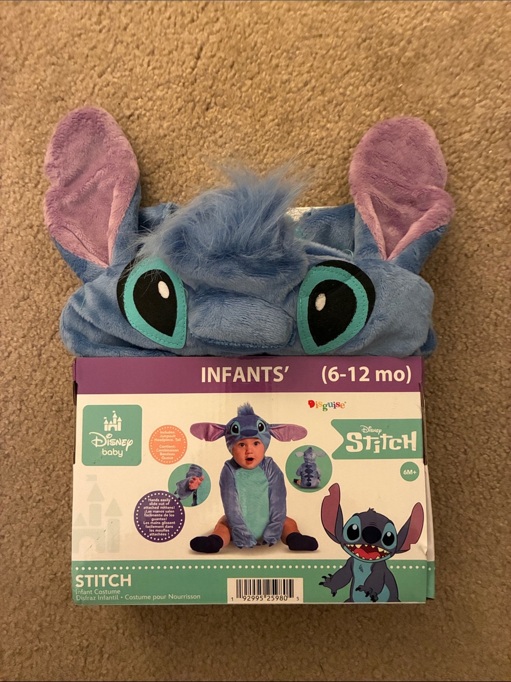 Disney Baby Stitch Plush Halloween Costume - Infant Size 6/12 Months